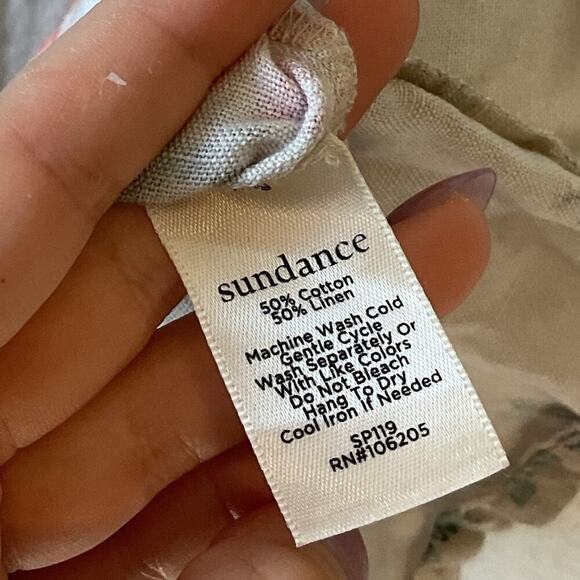 Sundance Floret Linen Blend Floral Shift Dress Size Medium Grey Blue Pink White - Picture 7 of 11